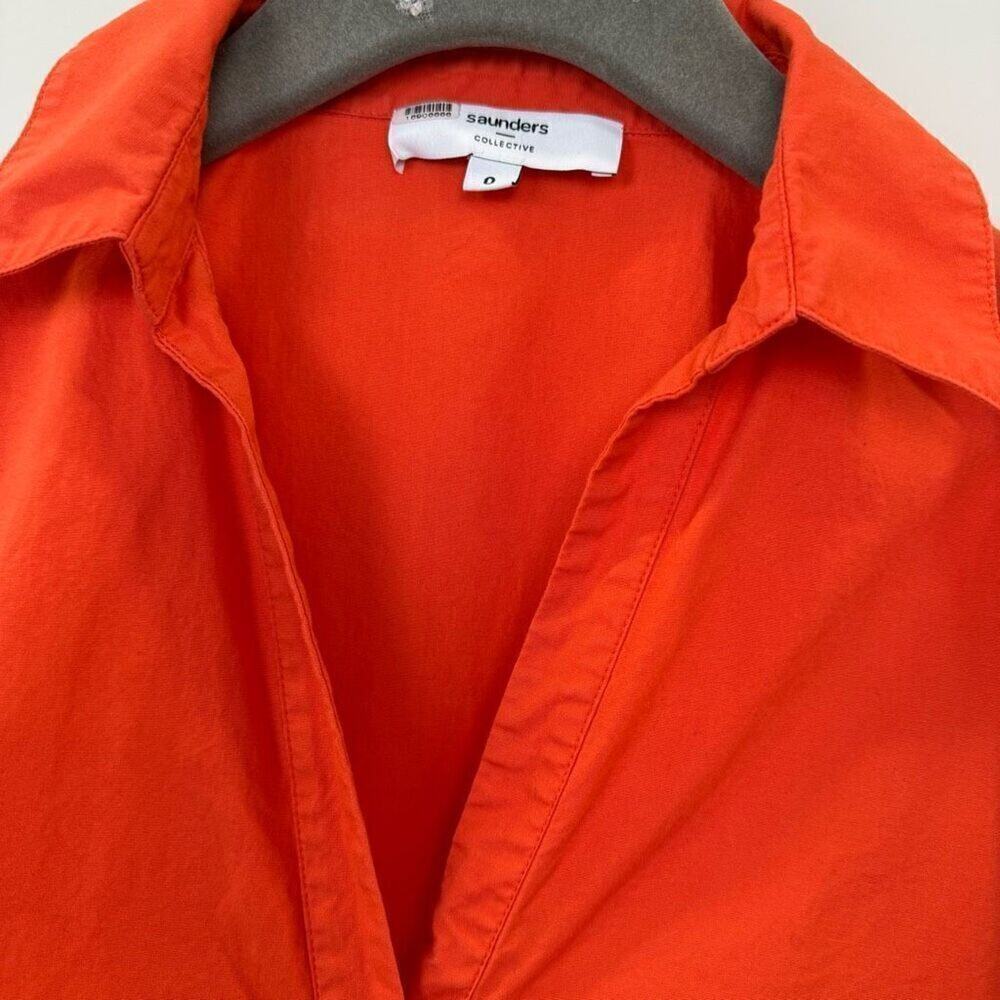 Saunders x RTR Red Ruched Shirt Dress - Picture 8 of 10